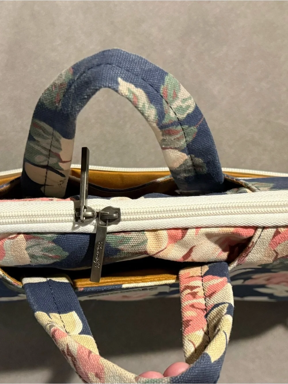 Floral Laptop Bag in Navy and Pink